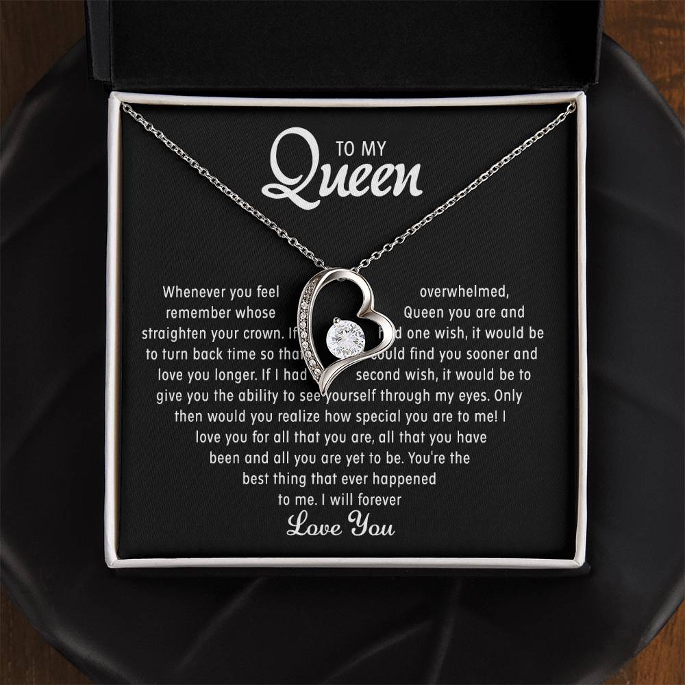 To my Queen – Love Heart Necklace - Gold