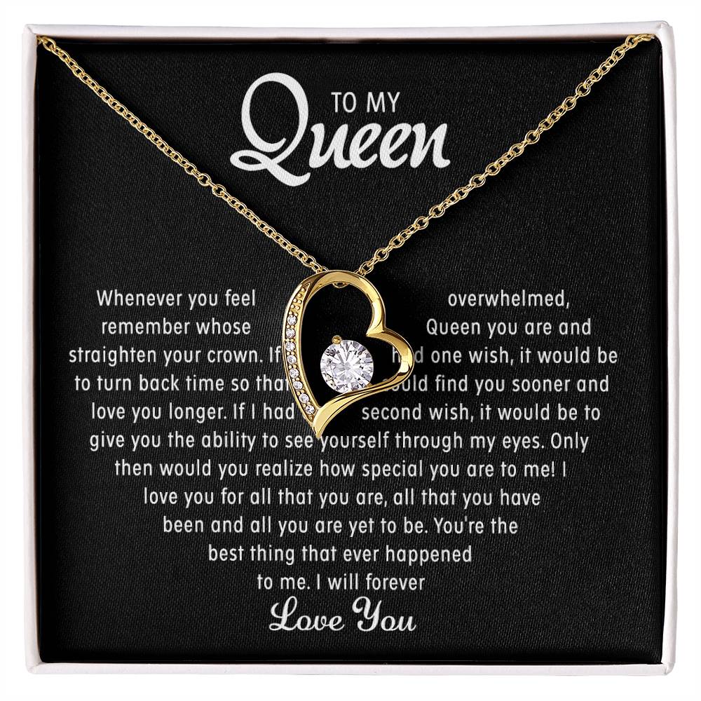 To my Queen – Love Heart Necklace - Gold