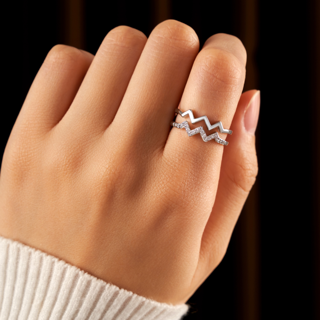 Double Highs and Lows Ring