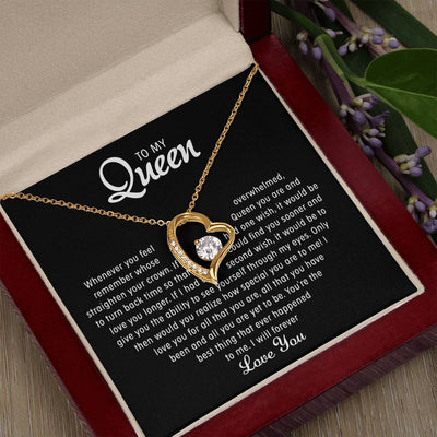 To my Queen – Love Heart Necklace - Gold