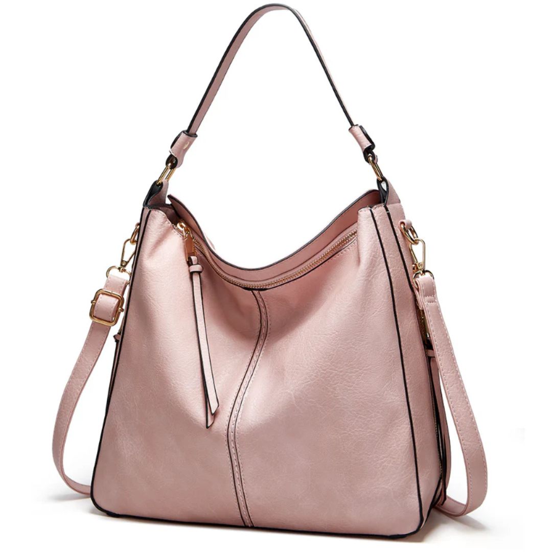 Ersilia Elegant leather bag with large capacity and side pockets