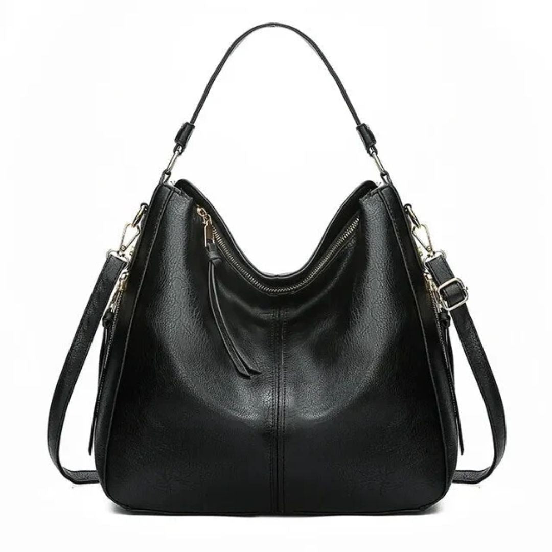 Ersilia Elegant leather bag with large capacity and side pockets