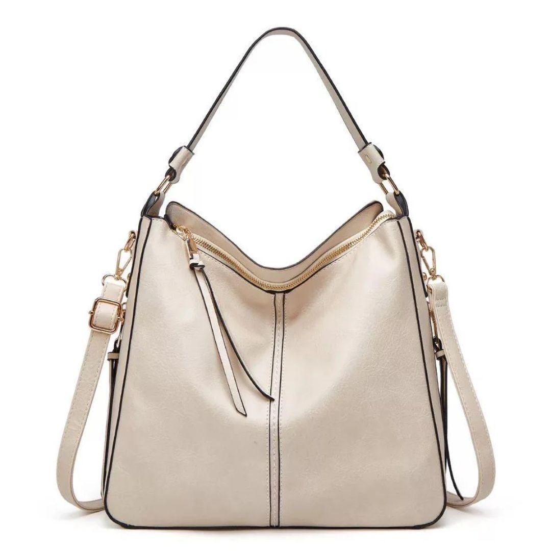 Ersilia Elegant leather bag with large capacity and side pockets