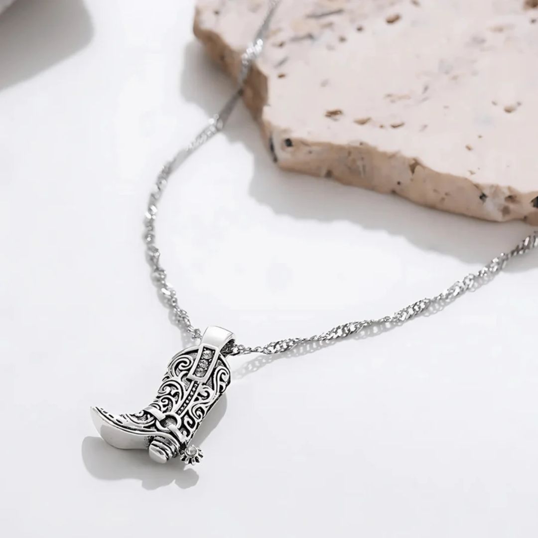 Rhinestone Rodeo Boot Necklace