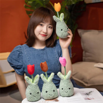 Friendly Cuddly Tulip Flower Pot Plushie Collection