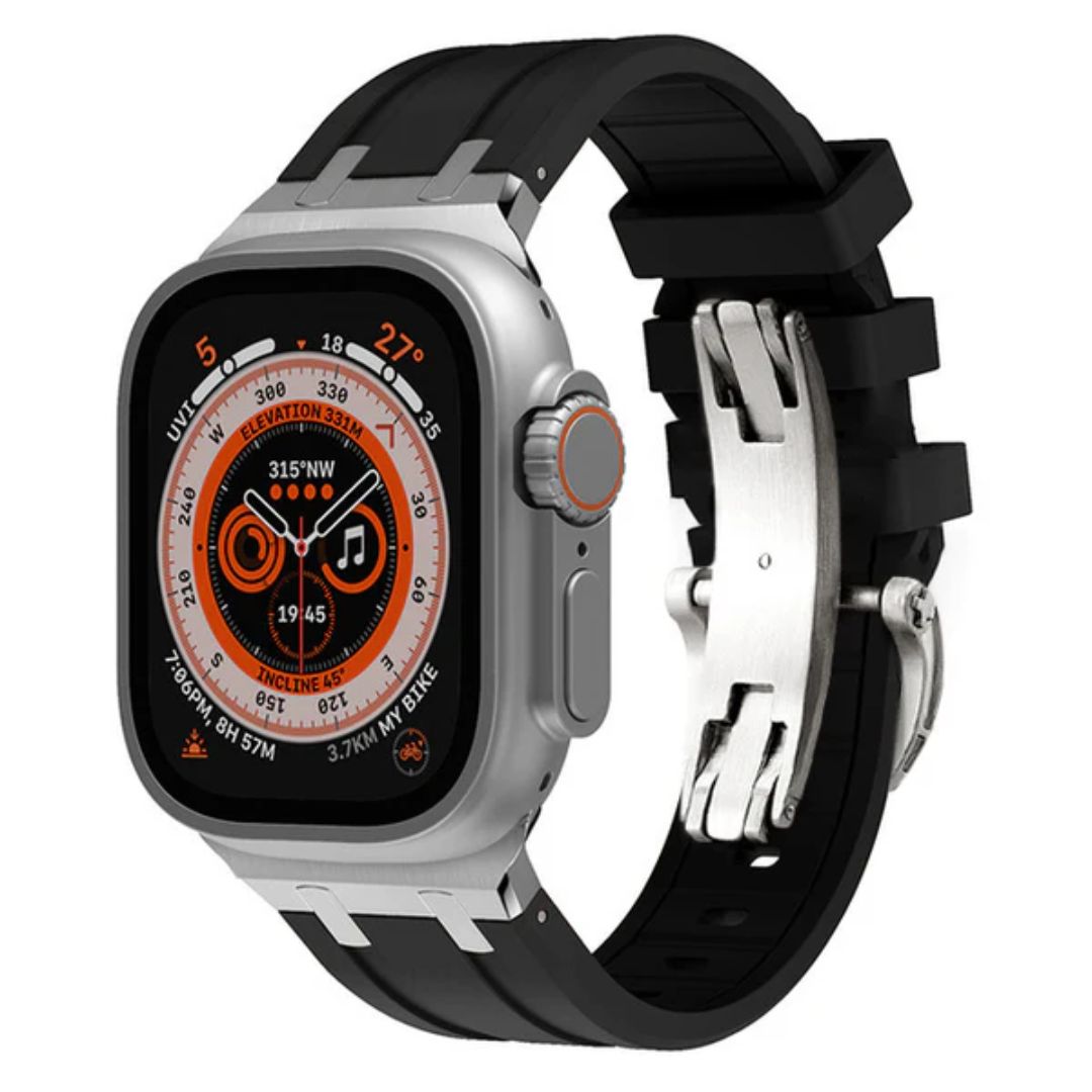 NEW AP Thick Silicone Starps With Titanium Adapter For Apple Watch