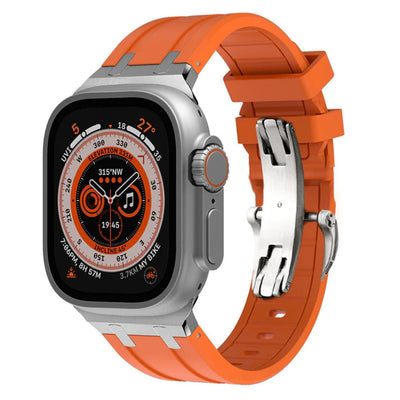 NEW AP Thick Silicone Starps With Titanium Adapter For Apple Watch