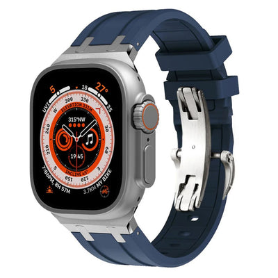 NEW AP Thick Silicone Starps With Titanium Adapter For Apple Watch