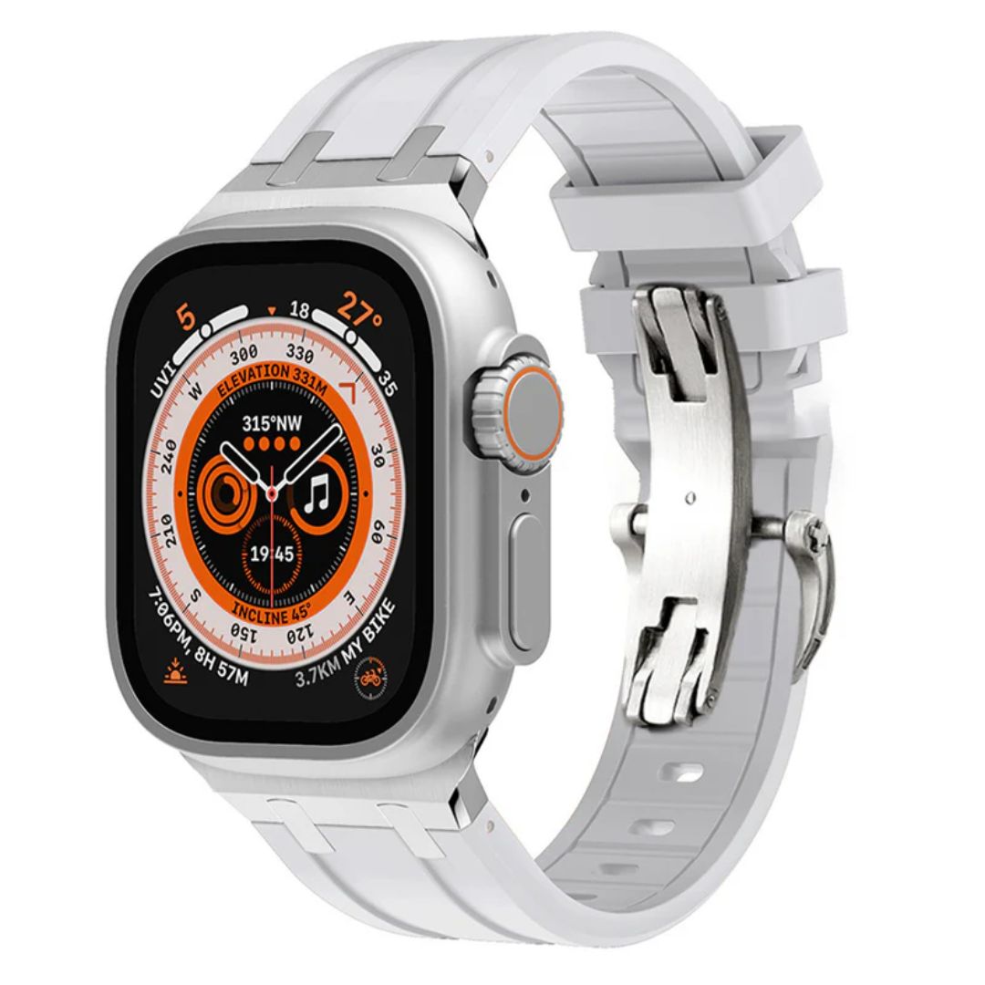 NEW AP Thick Silicone Starps With Titanium Adapter For Apple Watch