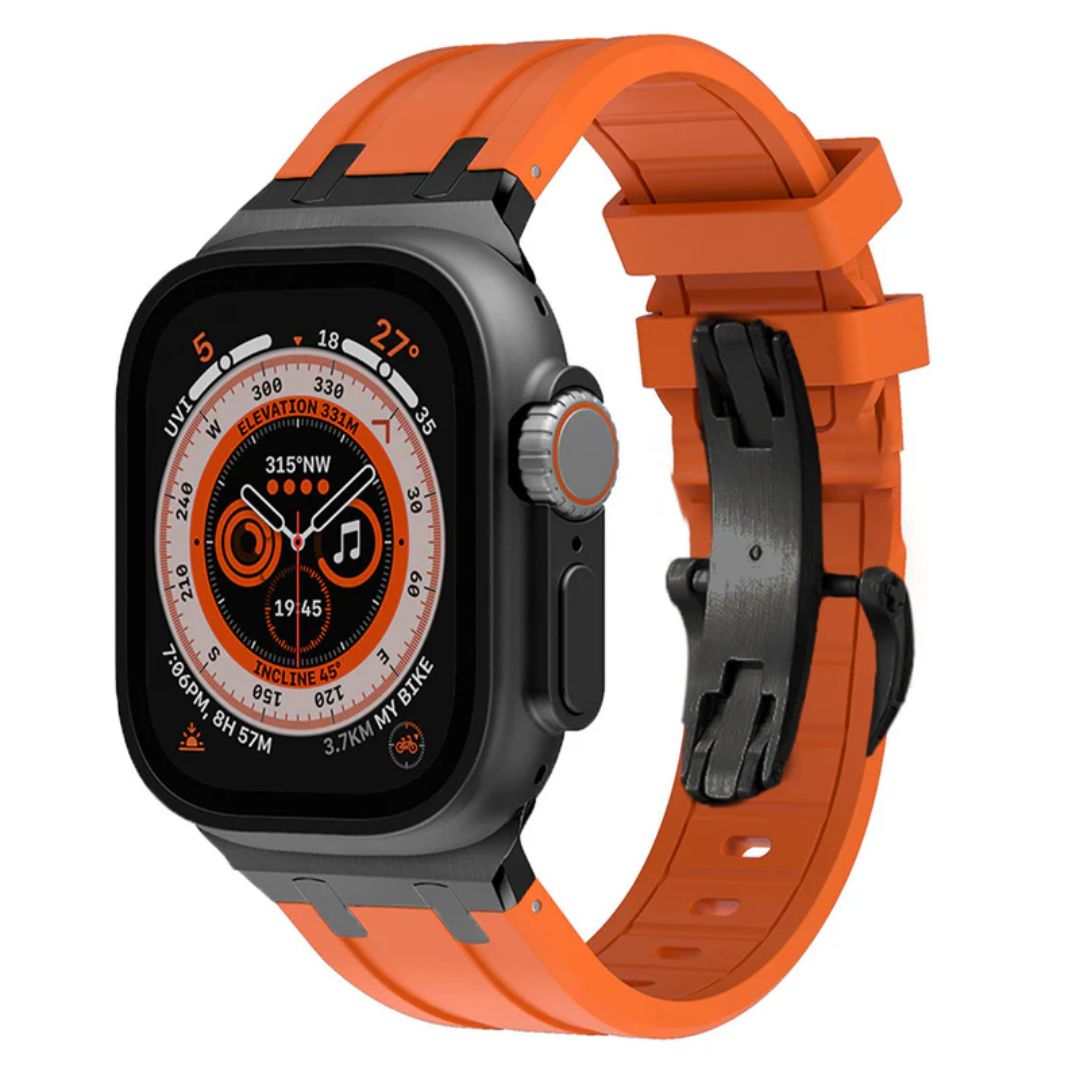 NEW AP Thick Silicone Starps With Titanium Adapter For Apple Watch