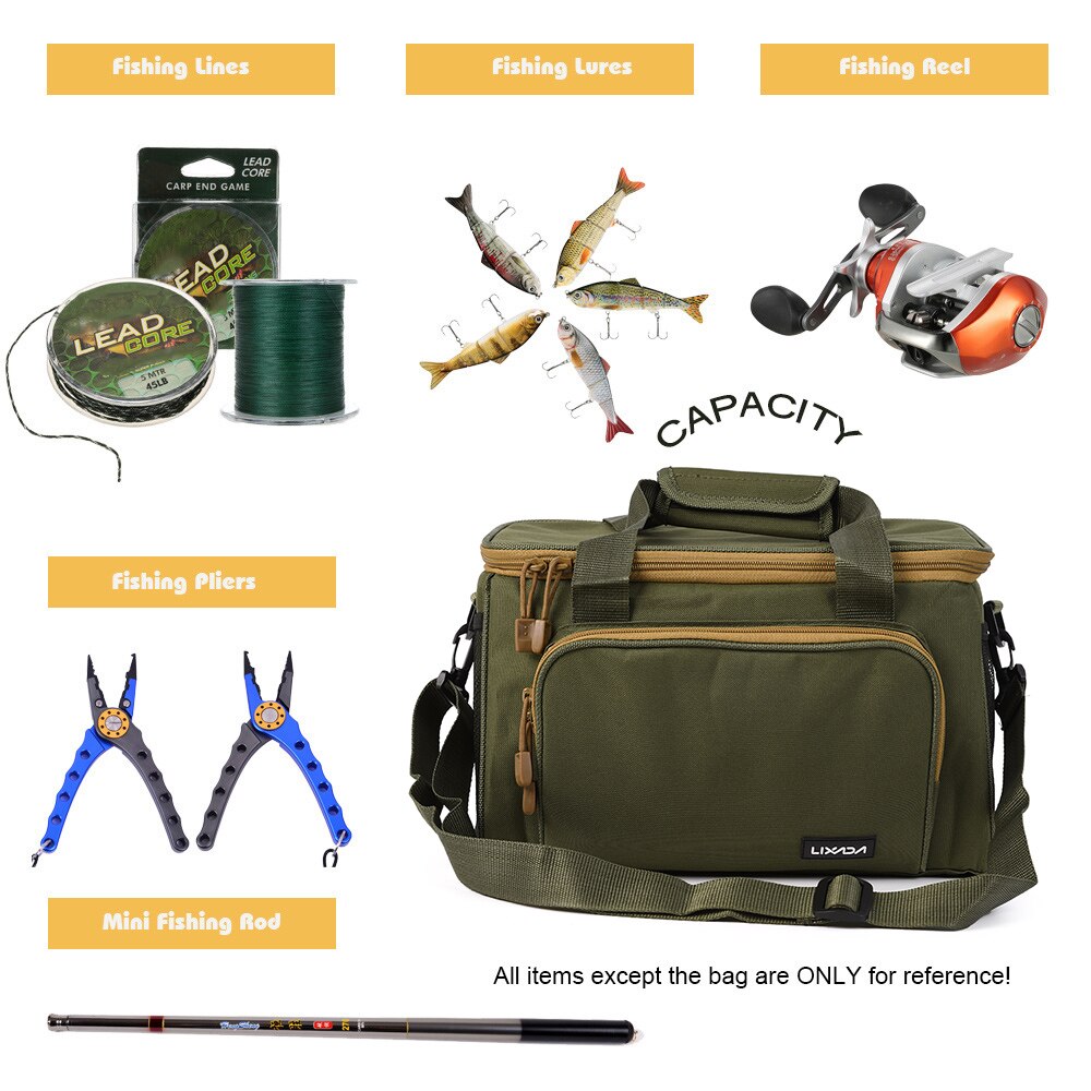 Lixada Portable Multifunctional Fishing Shoulder Bag