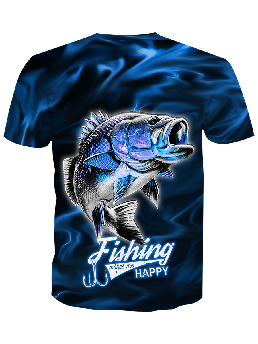 Blue Lightning Fisher 3D Unisex T-shirt