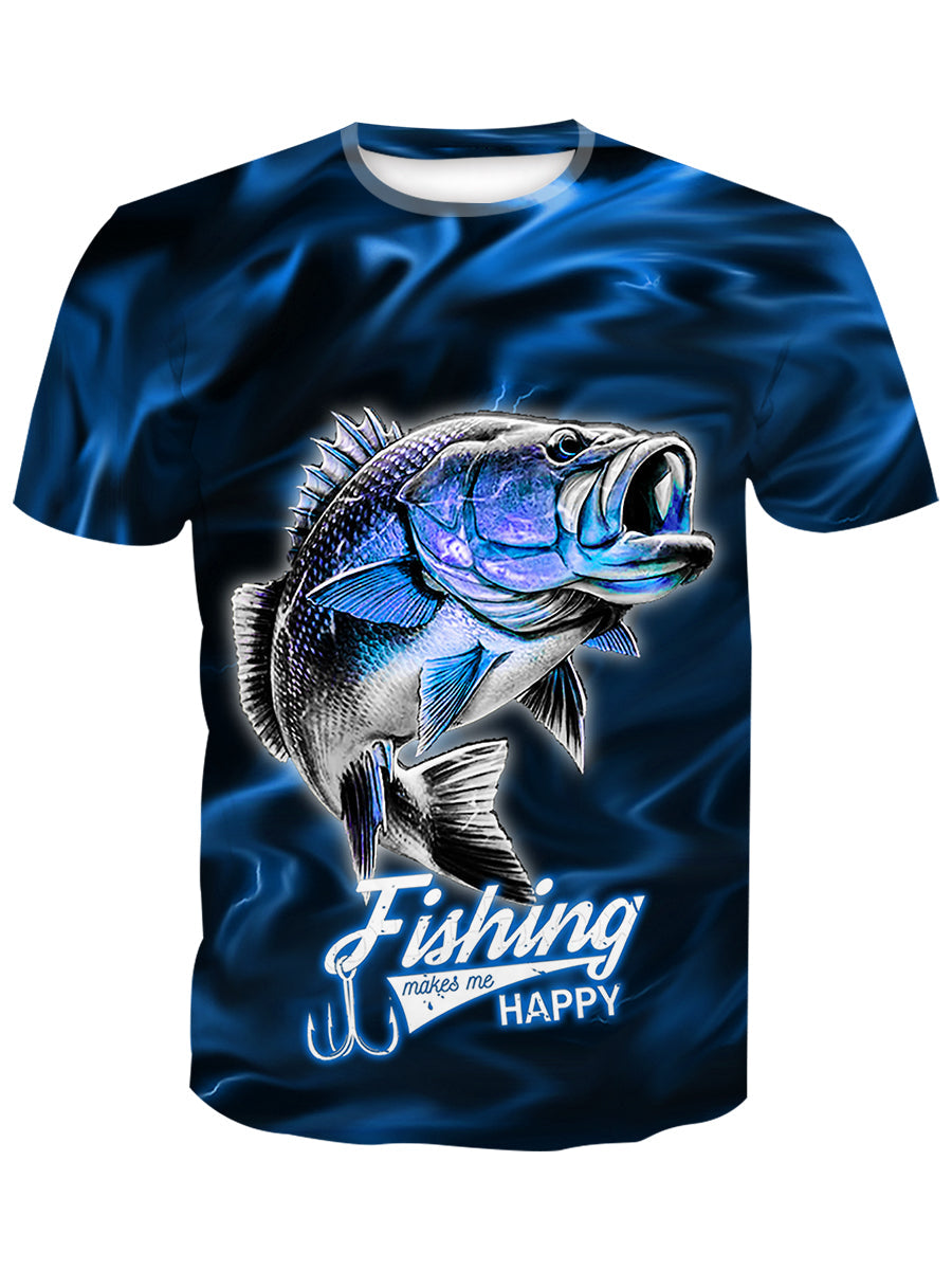 Blue Lightning Fisher 3D Unisex T-shirt