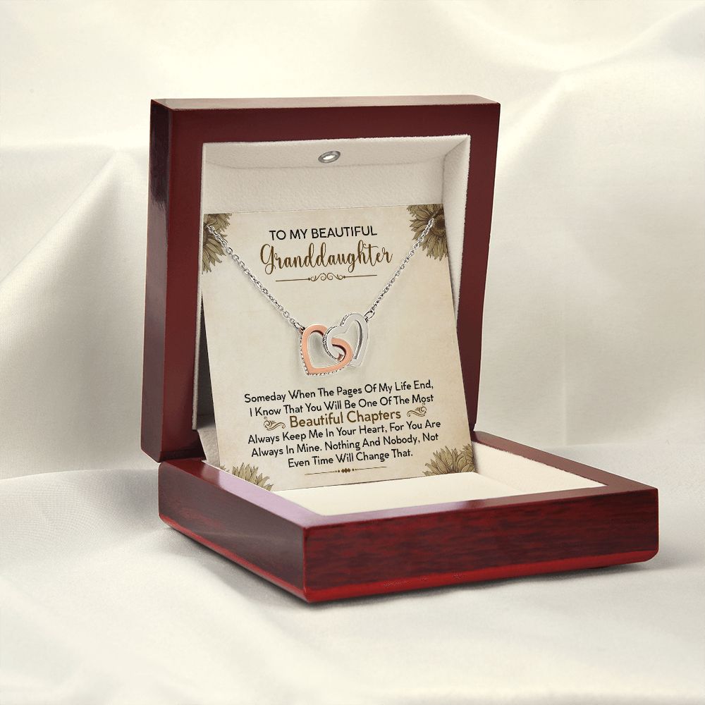 To My Beautiful Granddaughter - Always Keep Me In Your Heart - Interlocking Hearts Necklace